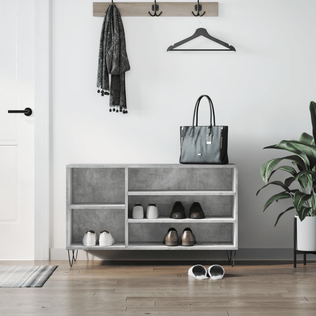 skoreol 102x36x60 cm konstrueret træ betongrå