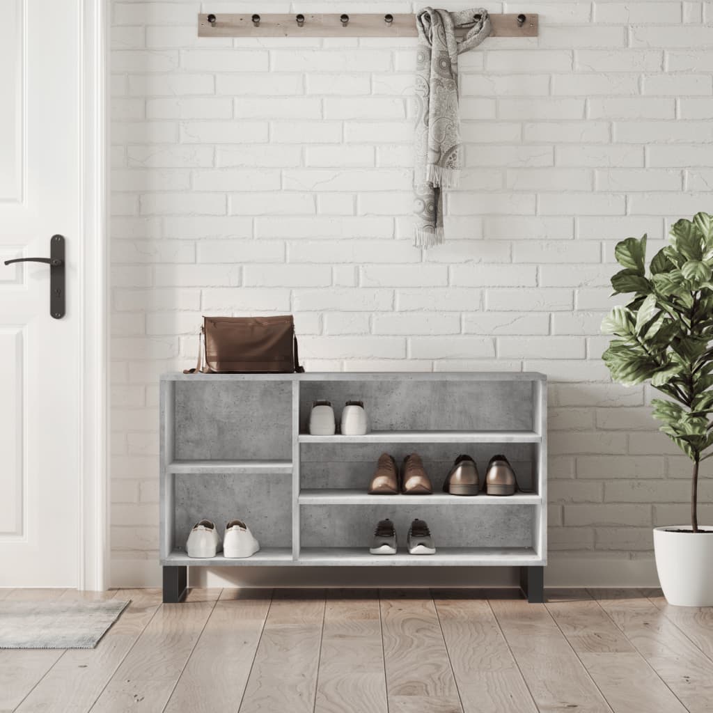 skoreol 102x36x60 cm konstrueret træ betongrå