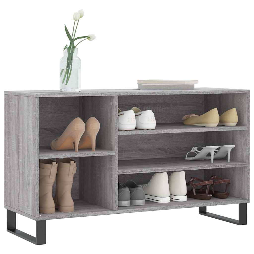 skoskab 102x36x60 cm konstrueret træ grå sonoma-eg