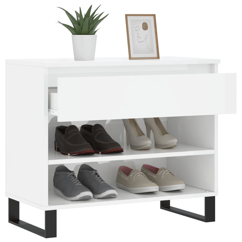 skoreol 70x36x60 cm konstrueret træ hvid højglans