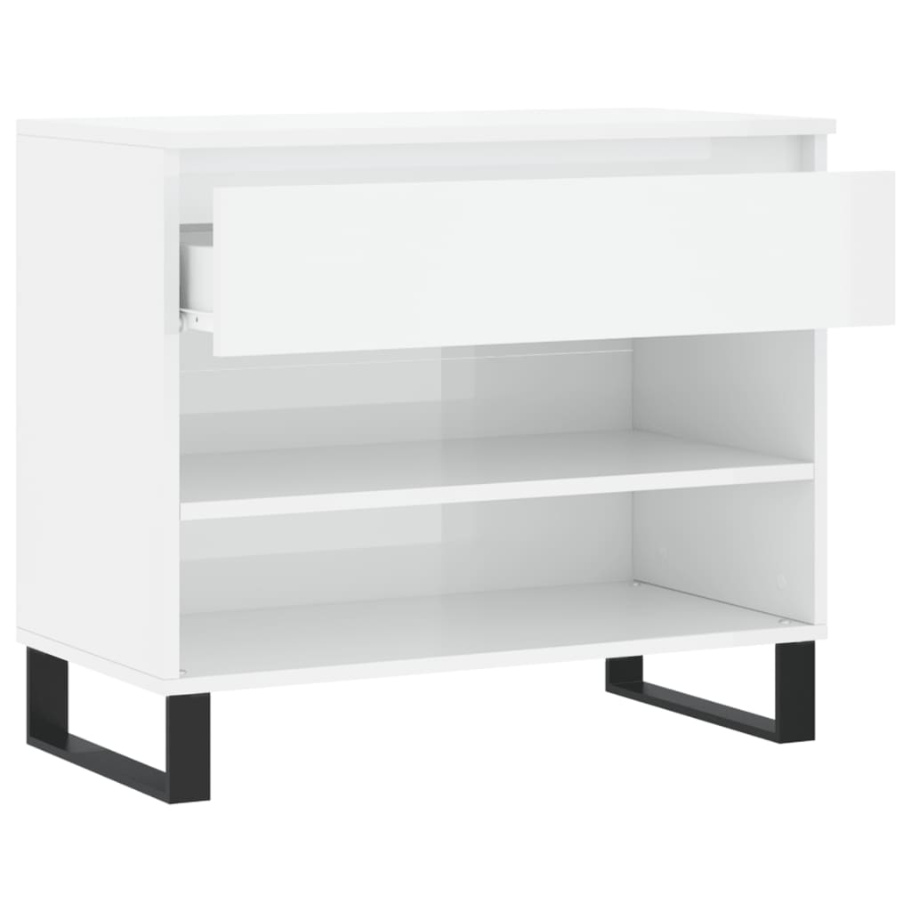 skoreol 70x36x60 cm konstrueret træ hvid højglans