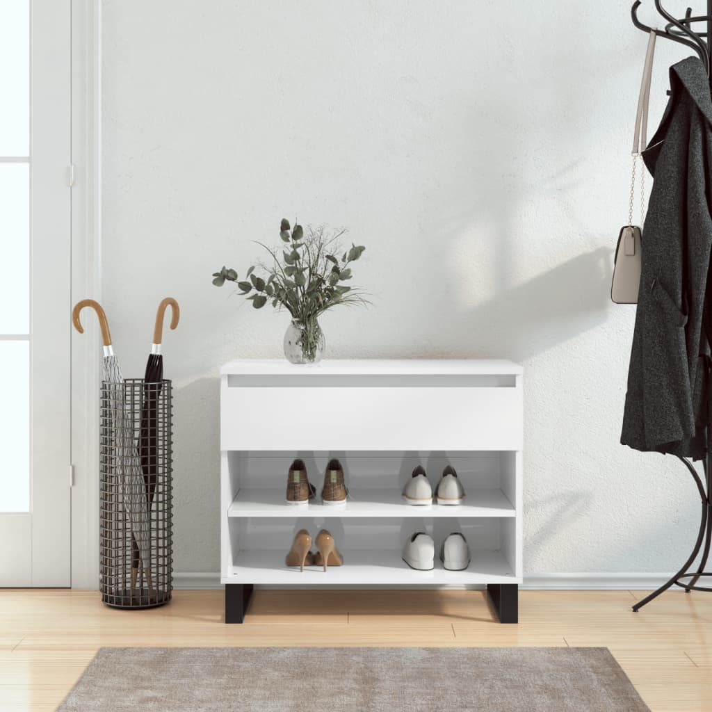 skoreol 70x36x60 cm konstrueret træ hvid højglans