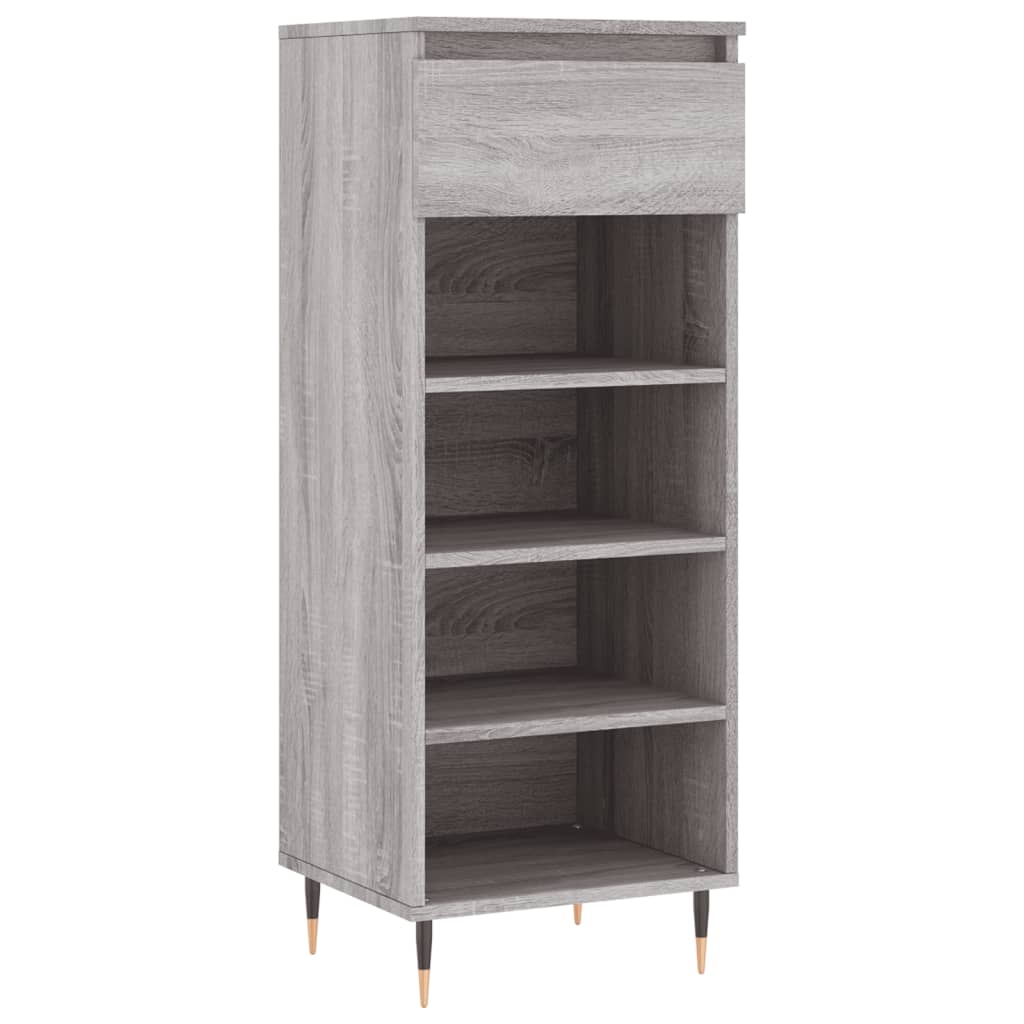 skoskab 40x36x105 cm konstrueret træ grå sonoma-eg