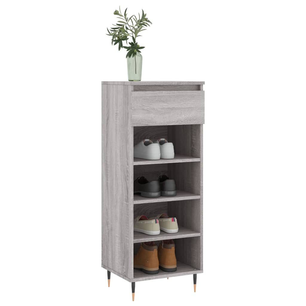 skoskab 40x36x105 cm konstrueret træ grå sonoma-eg