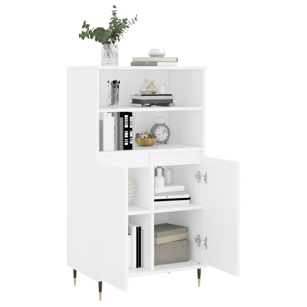 skab 60x36x110 cm konstrueret træ hvid