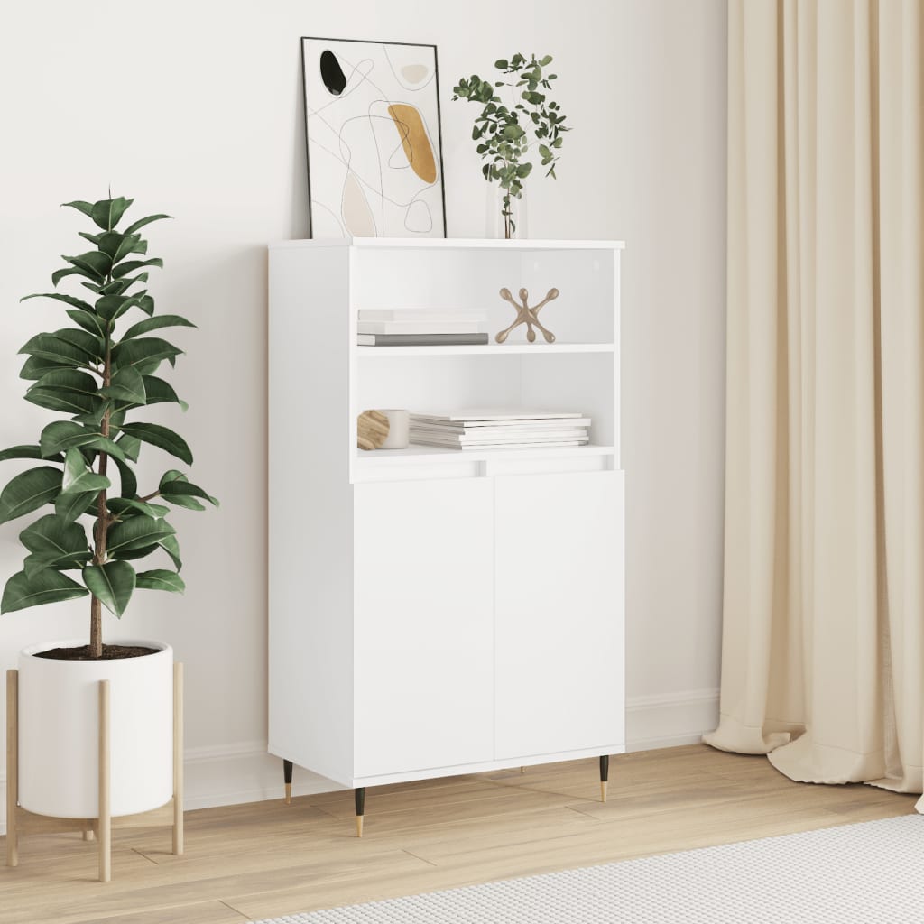 skab 60x36x110 cm konstrueret træ hvid