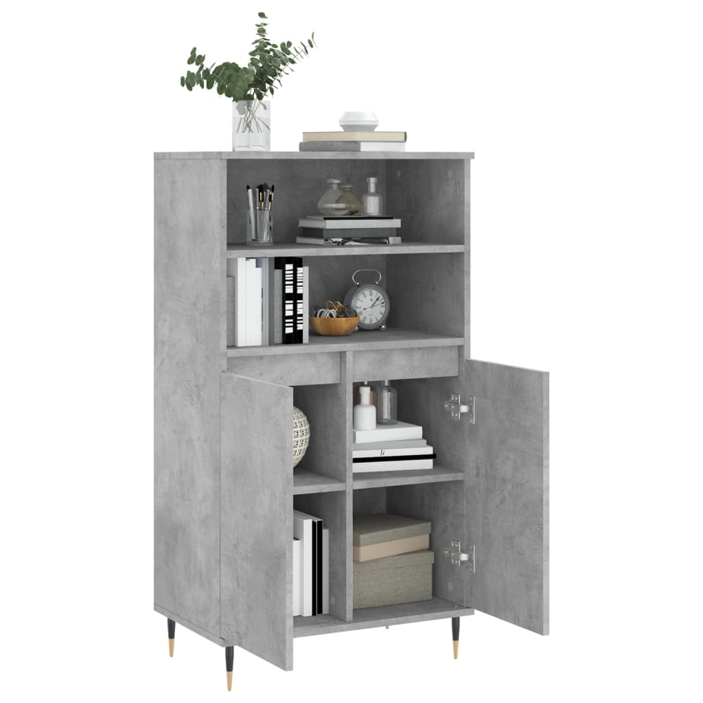 skab 60x36x110 cm konstrueret træ Betongrå