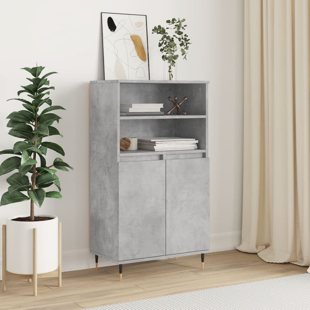 skab 60x36x110 cm konstrueret træ Betongrå