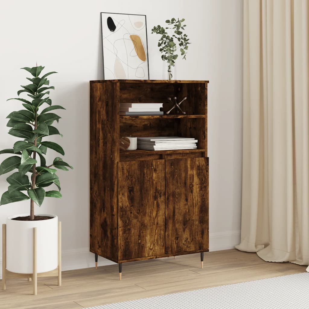 skab 60x36x110 cm konstrueret træ Røget egetræ