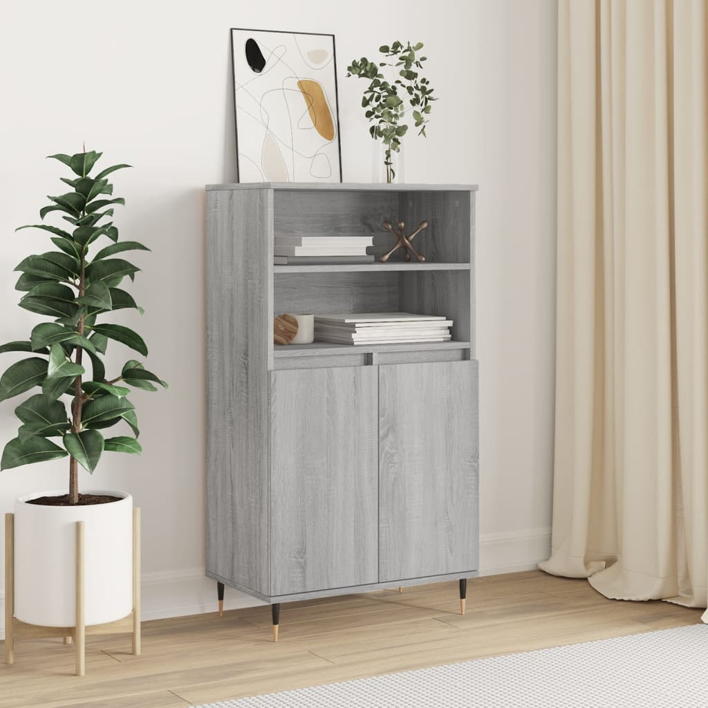 skab 60x36x110 cm konstrueret træ Grå sonoma-eg