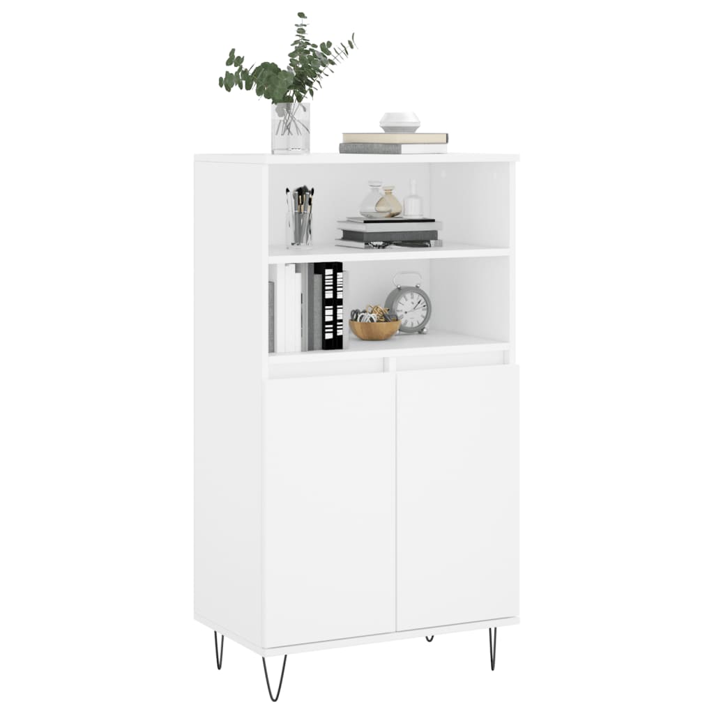 skab 60x36x110 cm konstrueret træ hvid