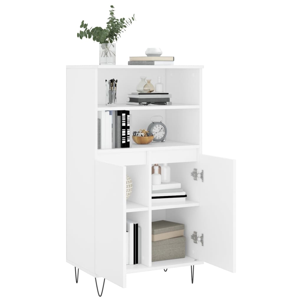 skab 60x36x110 cm konstrueret træ hvid