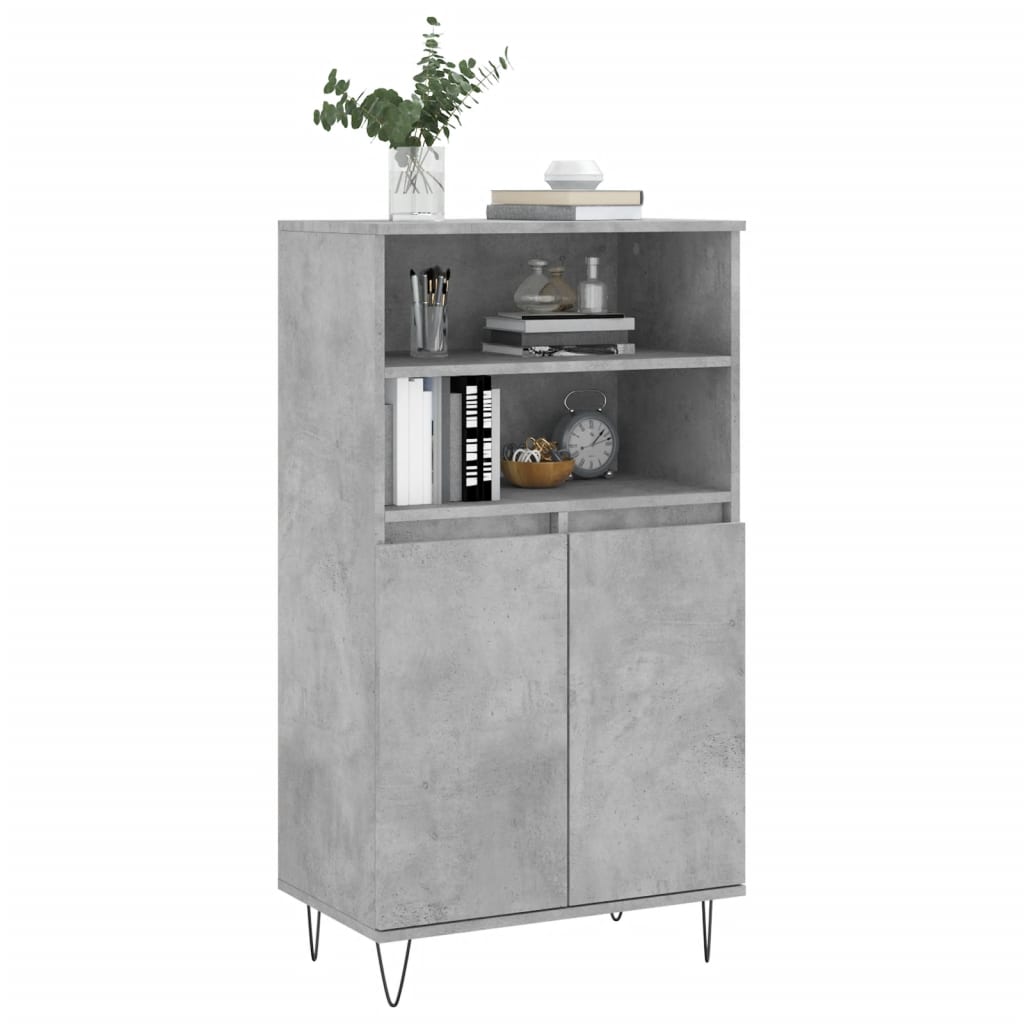 skab 60x36x110 cm konstrueret træ Betongrå