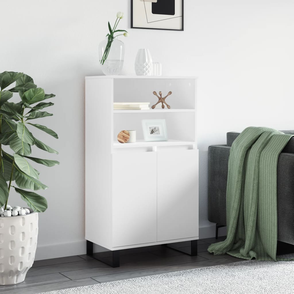 skab 60x36x110 cm konstrueret træ hvid