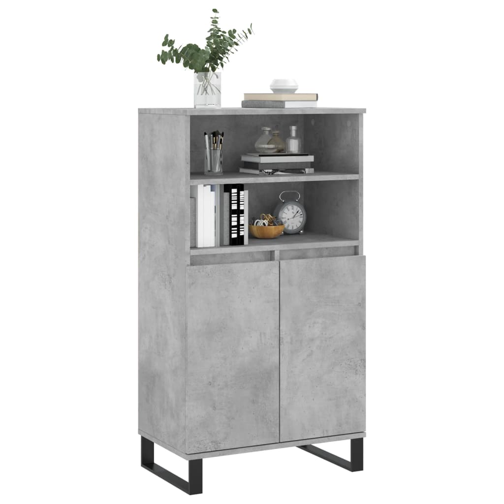 skab 60x36x110 cm konstrueret træ Betongrå