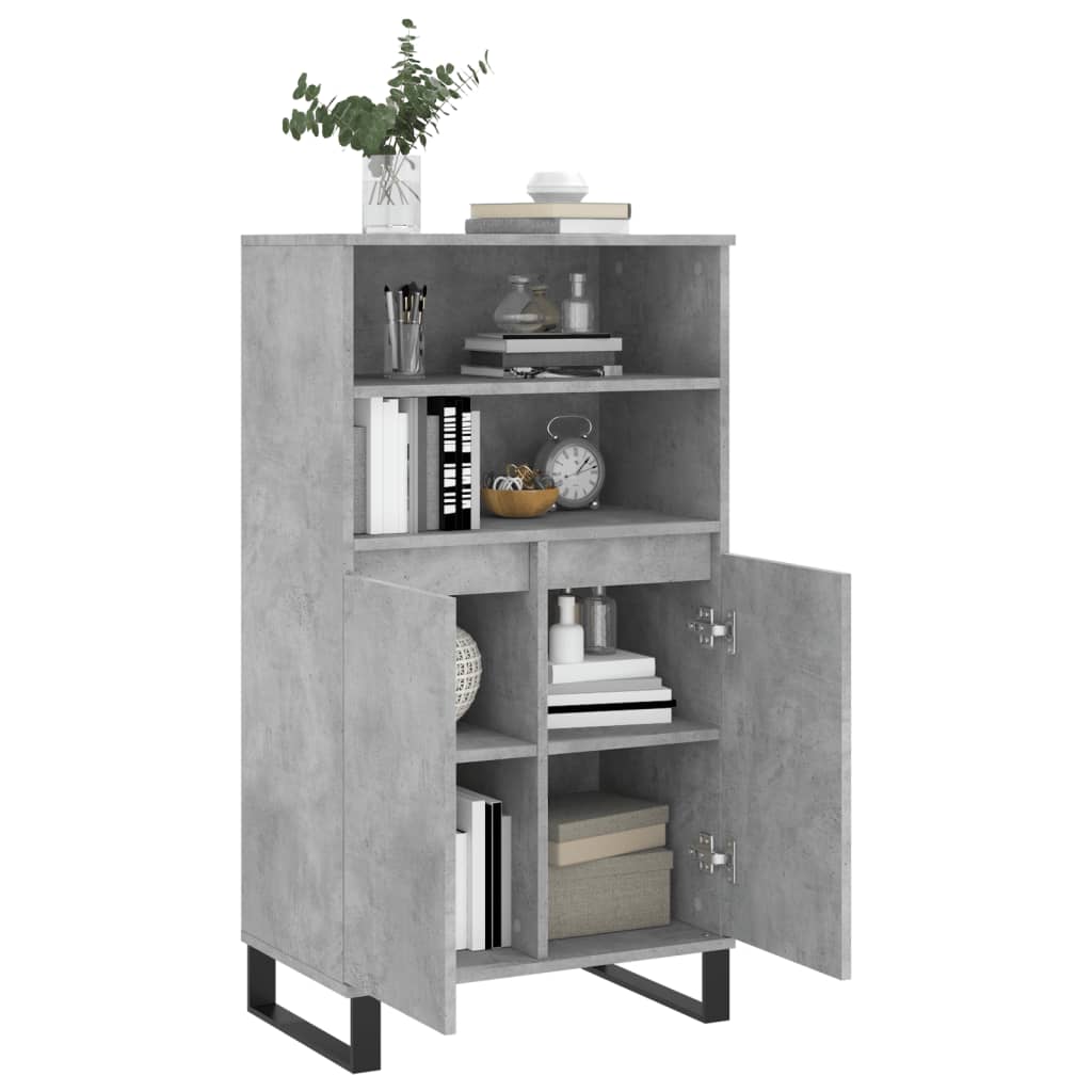skab 60x36x110 cm konstrueret træ Betongrå