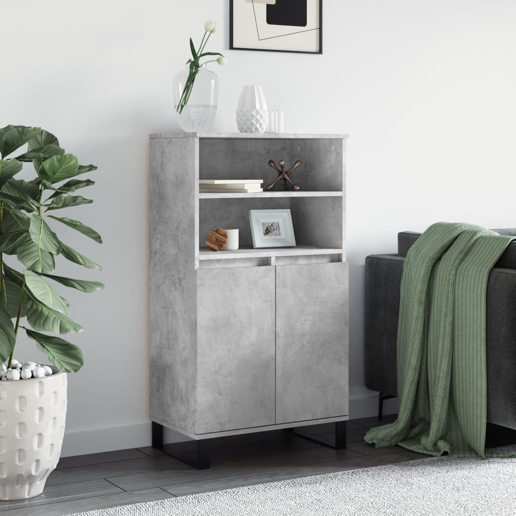 skab 60x36x110 cm konstrueret træ Betongrå