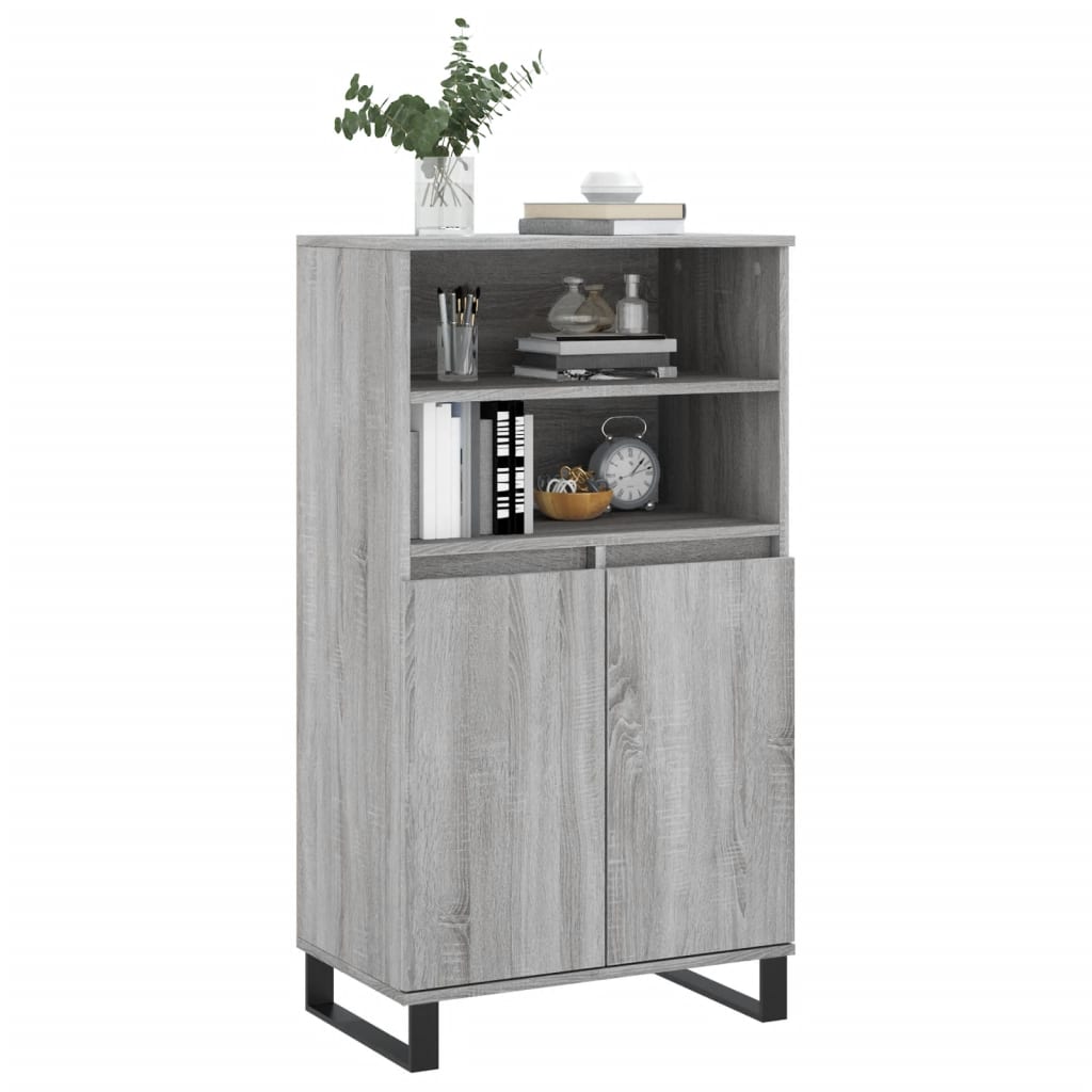 skab 60x36x110 cm konstrueret træ Grå sonoma-eg