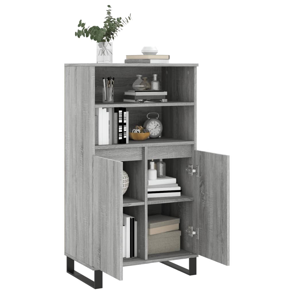 skab 60x36x110 cm konstrueret træ Grå sonoma-eg