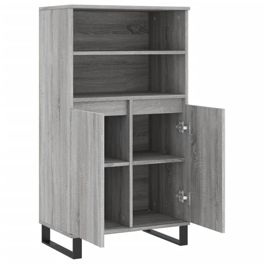 skab 60x36x110 cm konstrueret træ Grå sonoma-eg