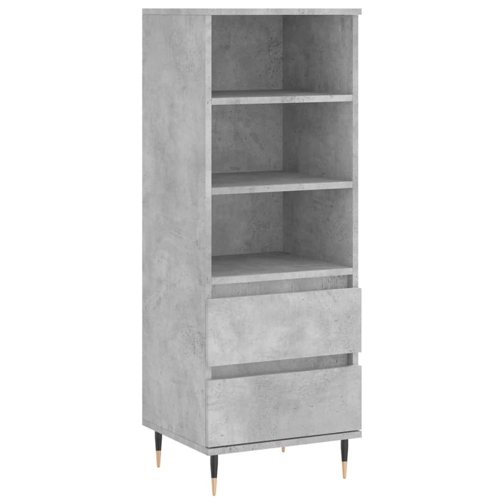 skab 40x36x110 cm konstrueret træ betongrå