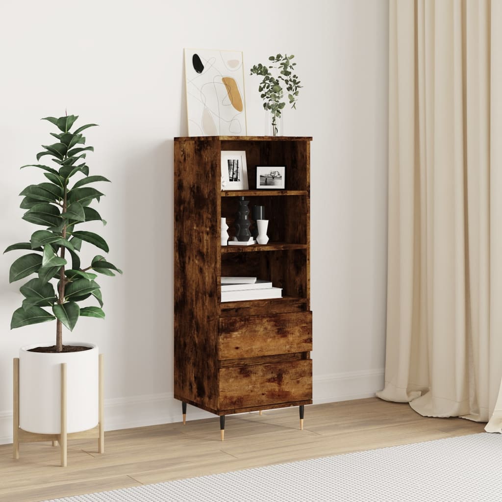 skab 40x36x110 cm konstrueret træ røget egetræ