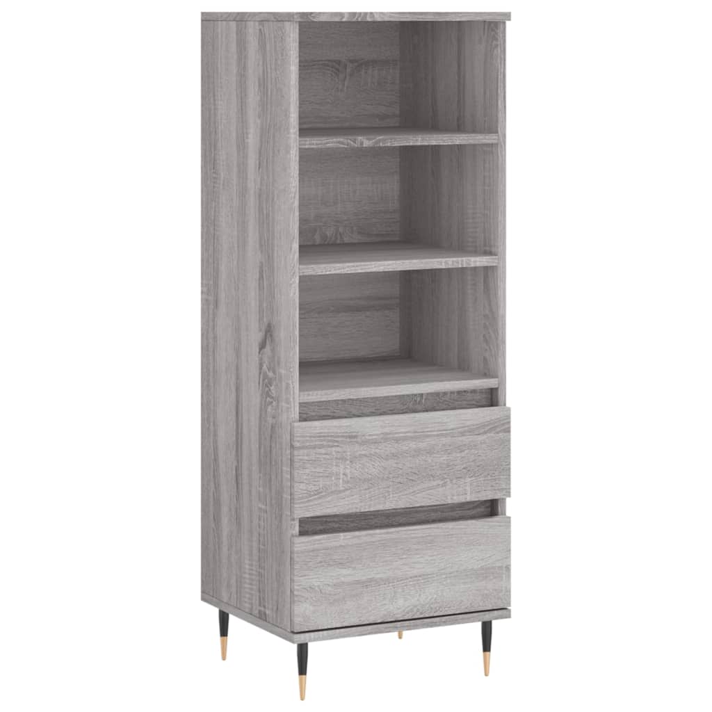 skab 40x36x110 cm konstrueret træ Grå sonoma-eg
