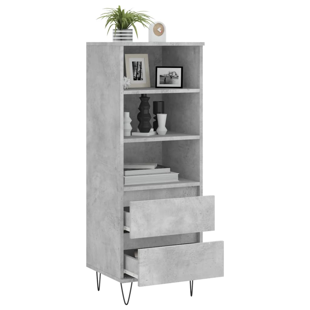 skab 40x36x110 cm konstrueret træ betongrå