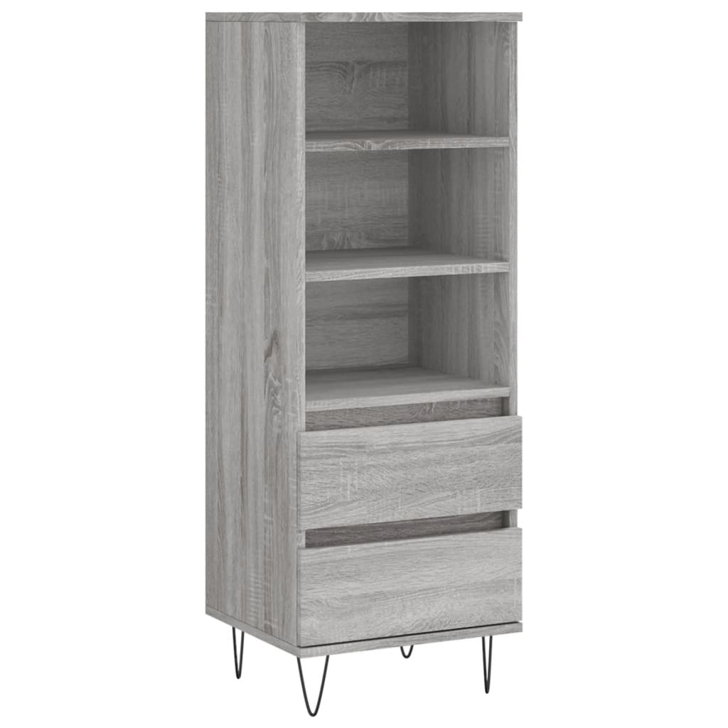 skab 40x36x110 cm konstrueret træ Grå sonoma-eg