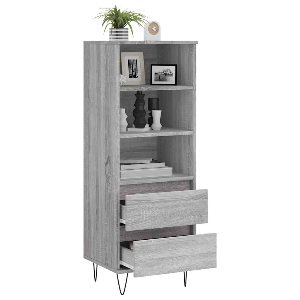 skab 40x36x110 cm konstrueret træ Grå sonoma-eg