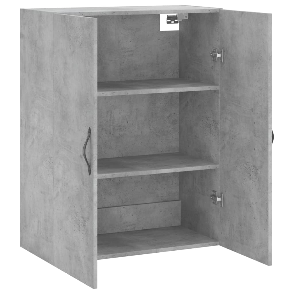 vægskab 69,5x34x90 cm konstrueret træ betongrå