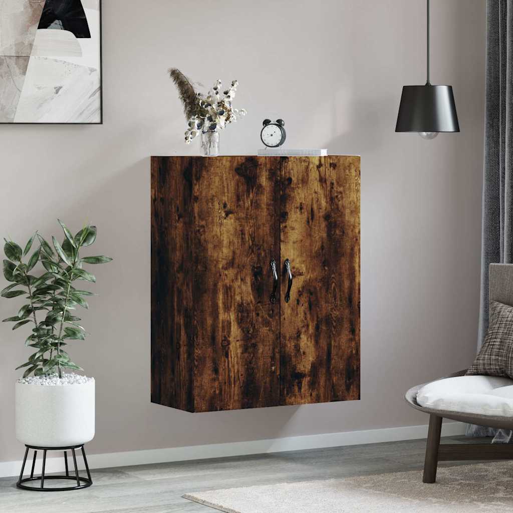 vægskab 69,5x34x90 cm konstrueret træ røget sonoma-eg