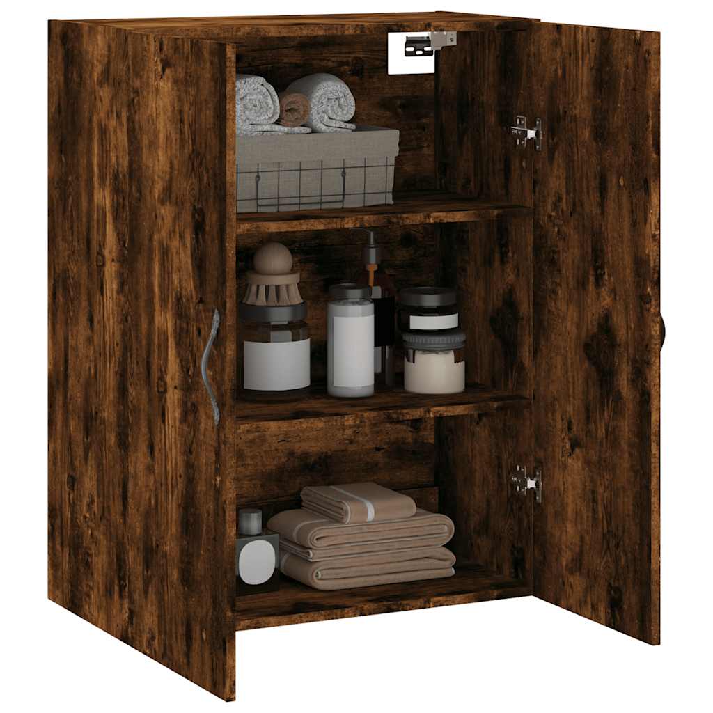 vægskab 69,5x34x90 cm konstrueret træ røget sonoma-eg
