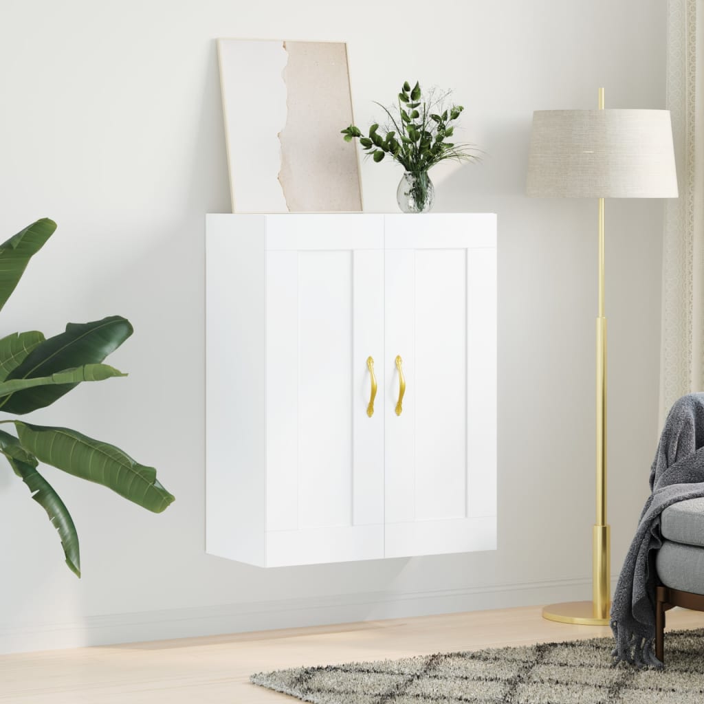 vægskab 69,5x34x90 cm konstrueret træ hvid