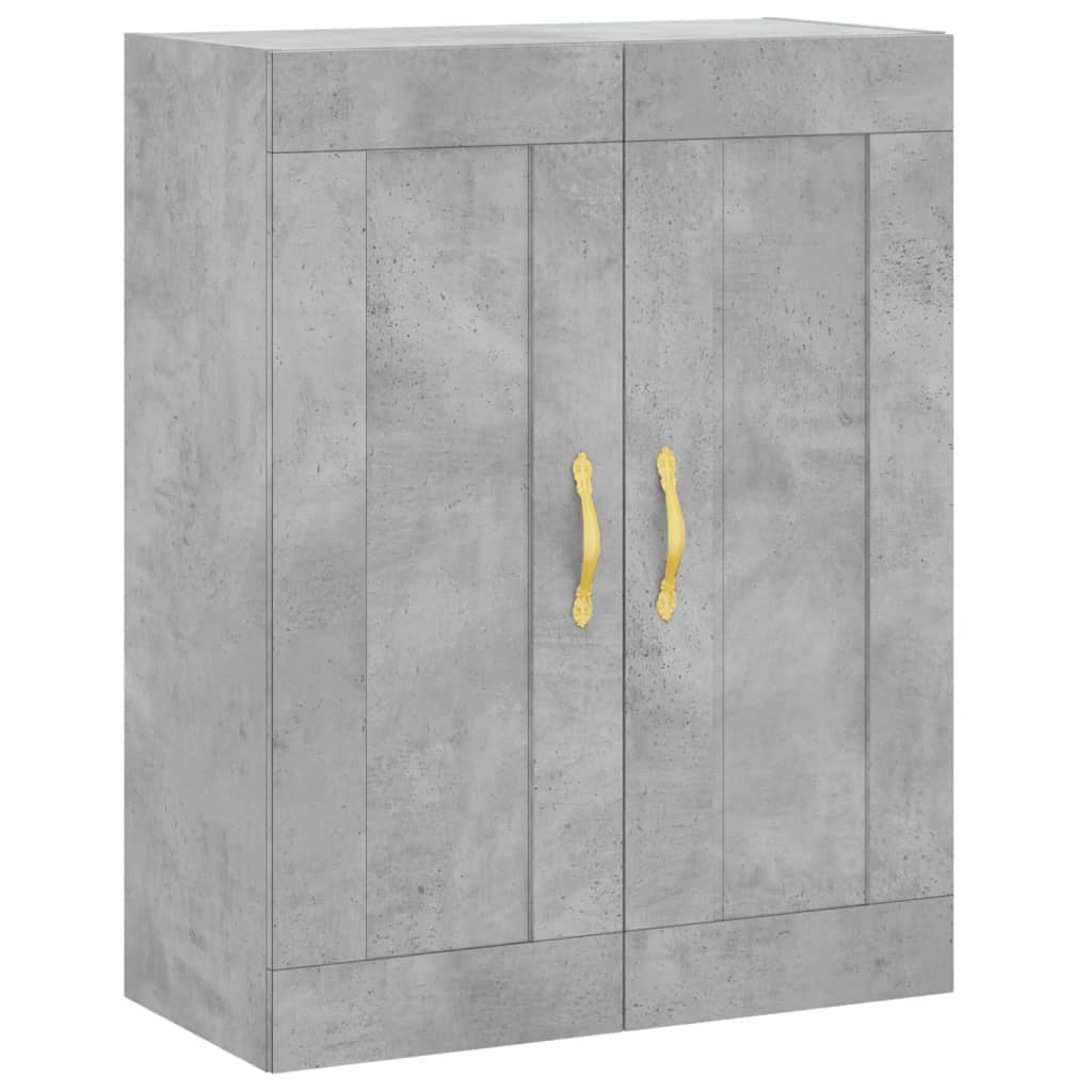 vægskab 69,5x34x90 cm konstrueret træ betongrå