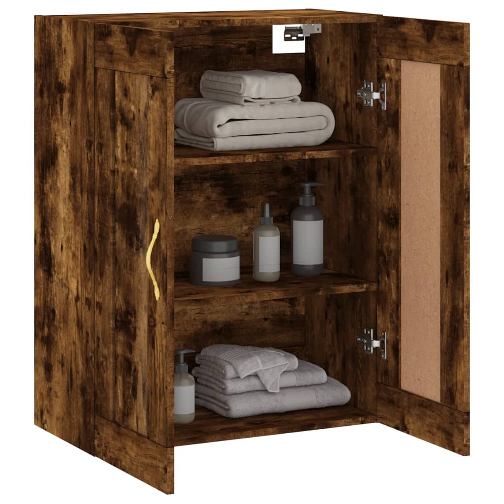 vægskab 69,5x34x90 cm konstrueret træ røget sonoma-eg