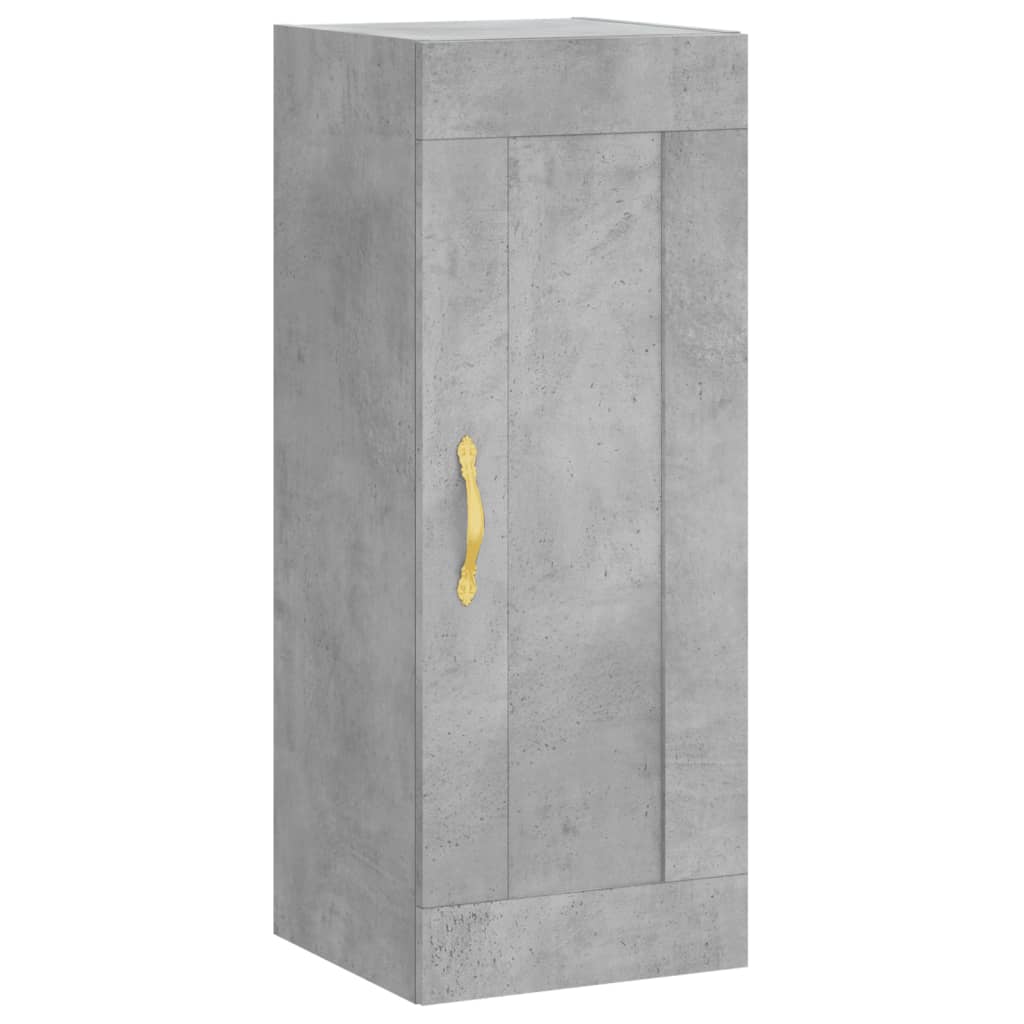 vægskab 34,5x34x90 cm konstrueret træ betongrå