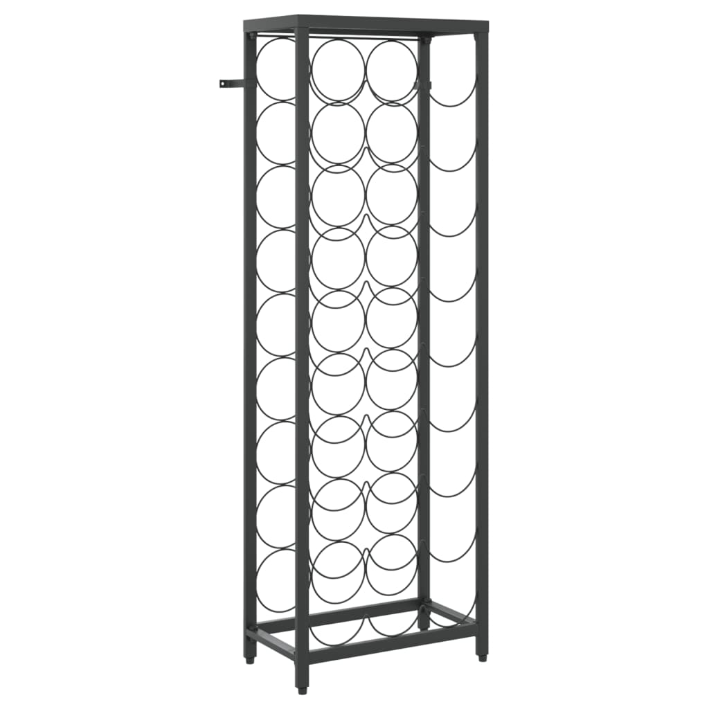 vinreol til 27 flasker 34x18x100 cm smedejern sort