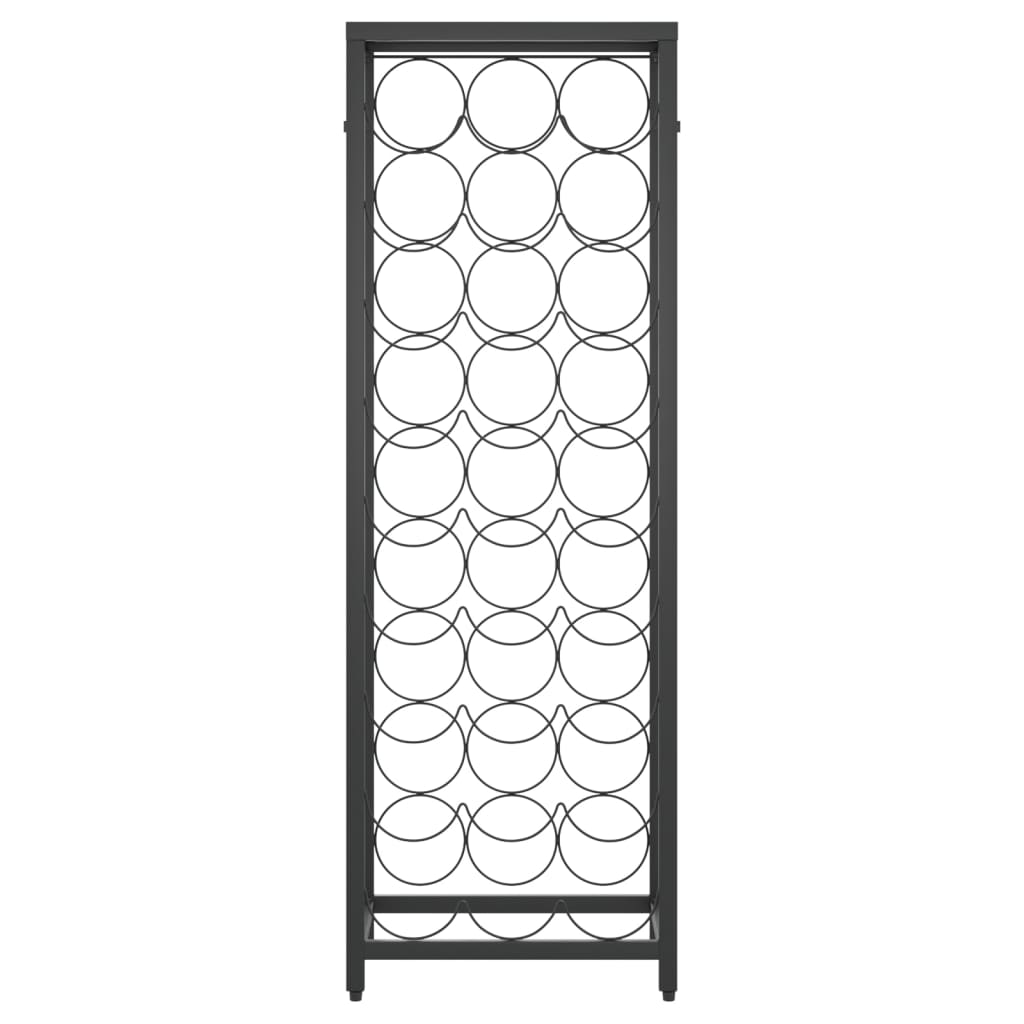 vinreol til 27 flasker 34x18x100 cm smedejern sort