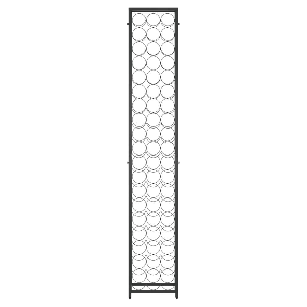 vinreol til 57 flasker 34x18x200 cm smedejern sort