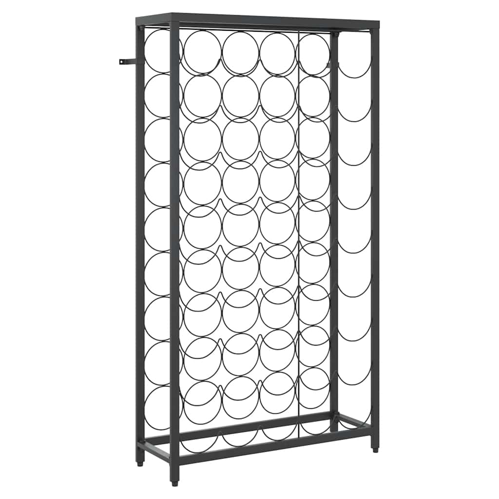 vinreol til 45 flasker 54x18x100 cm smedejern sort