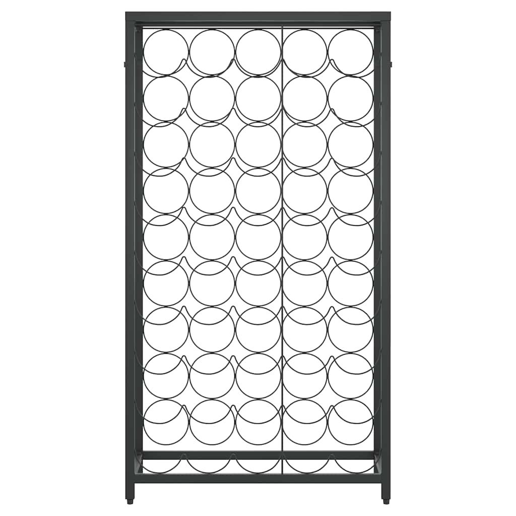vinreol til 45 flasker 54x18x100 cm smedejern sort