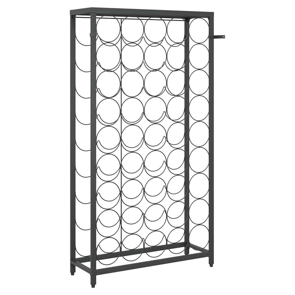 vinreol til 45 flasker 54x18x100 cm smedejern sort