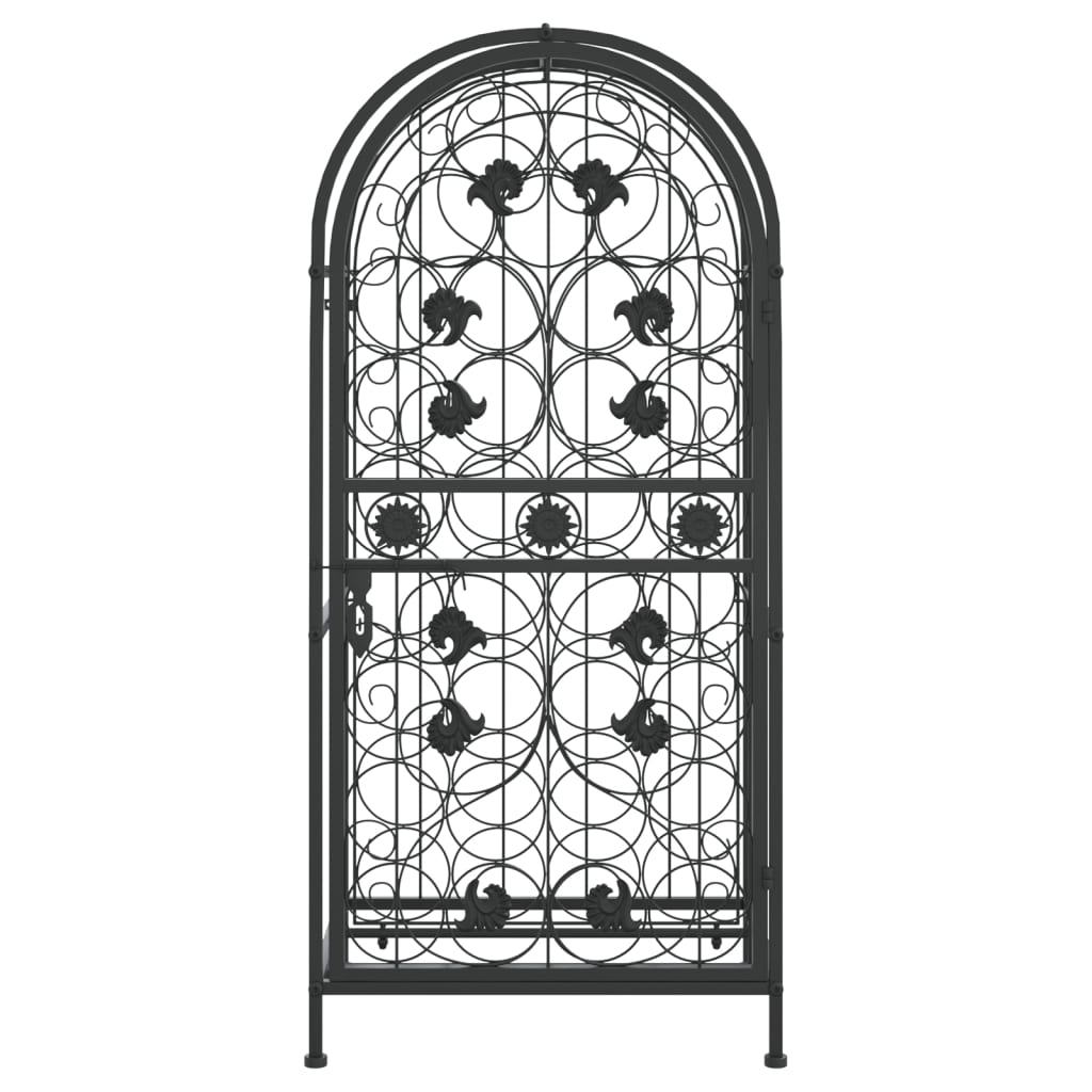 vinreol til 33 flasker 45x36x100 cm smedejern sort