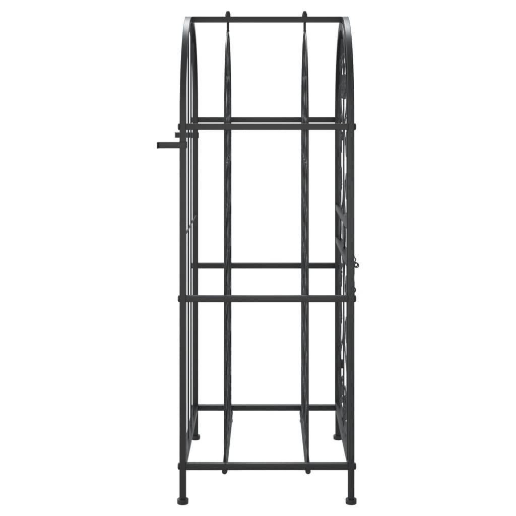 vinreol til 33 flasker 45x36x100 cm smedejern sort