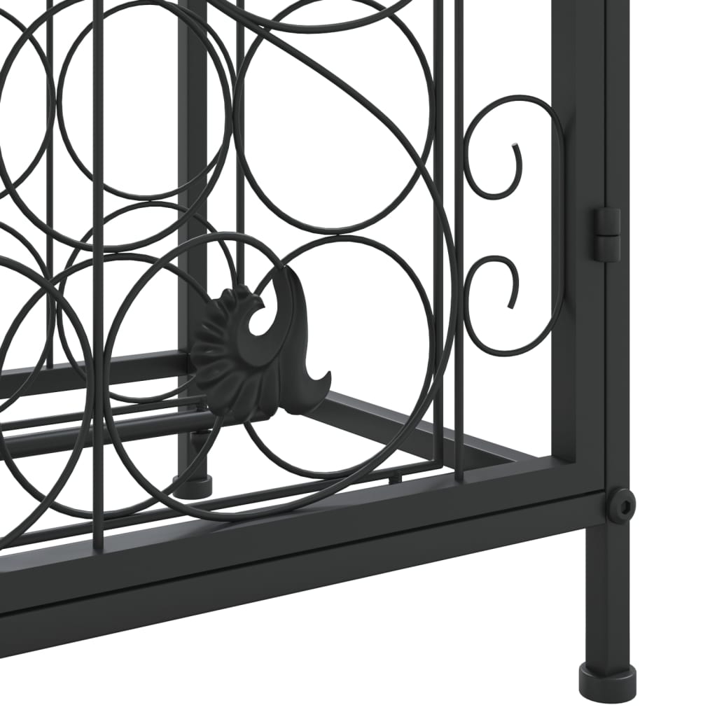 vinreol til 33 flasker 45x36x100 cm smedejern sort