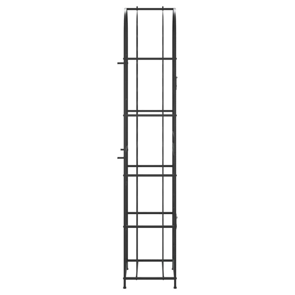 vinreol til 73 flasker 45x36x200 cm smedejern sort