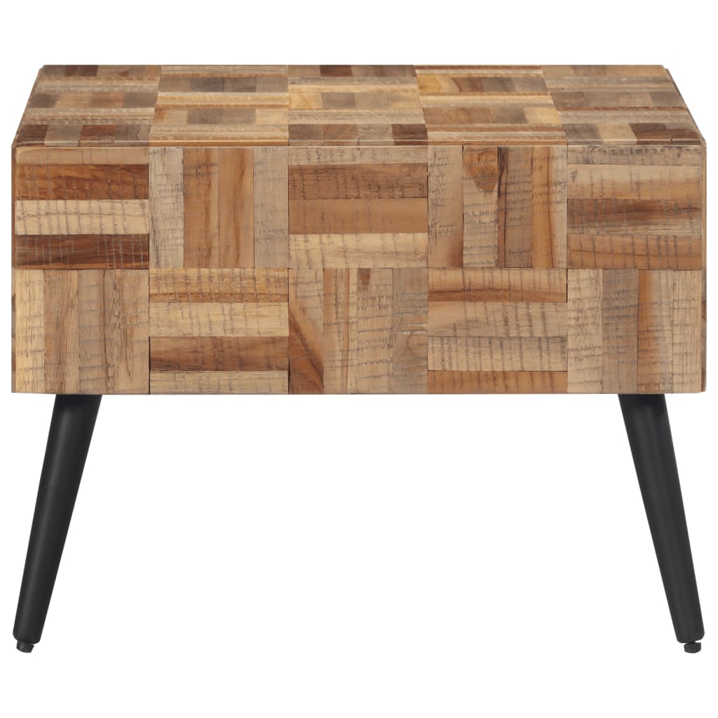 sofabord 55x55x40 cm massivt genbrugsteak grå