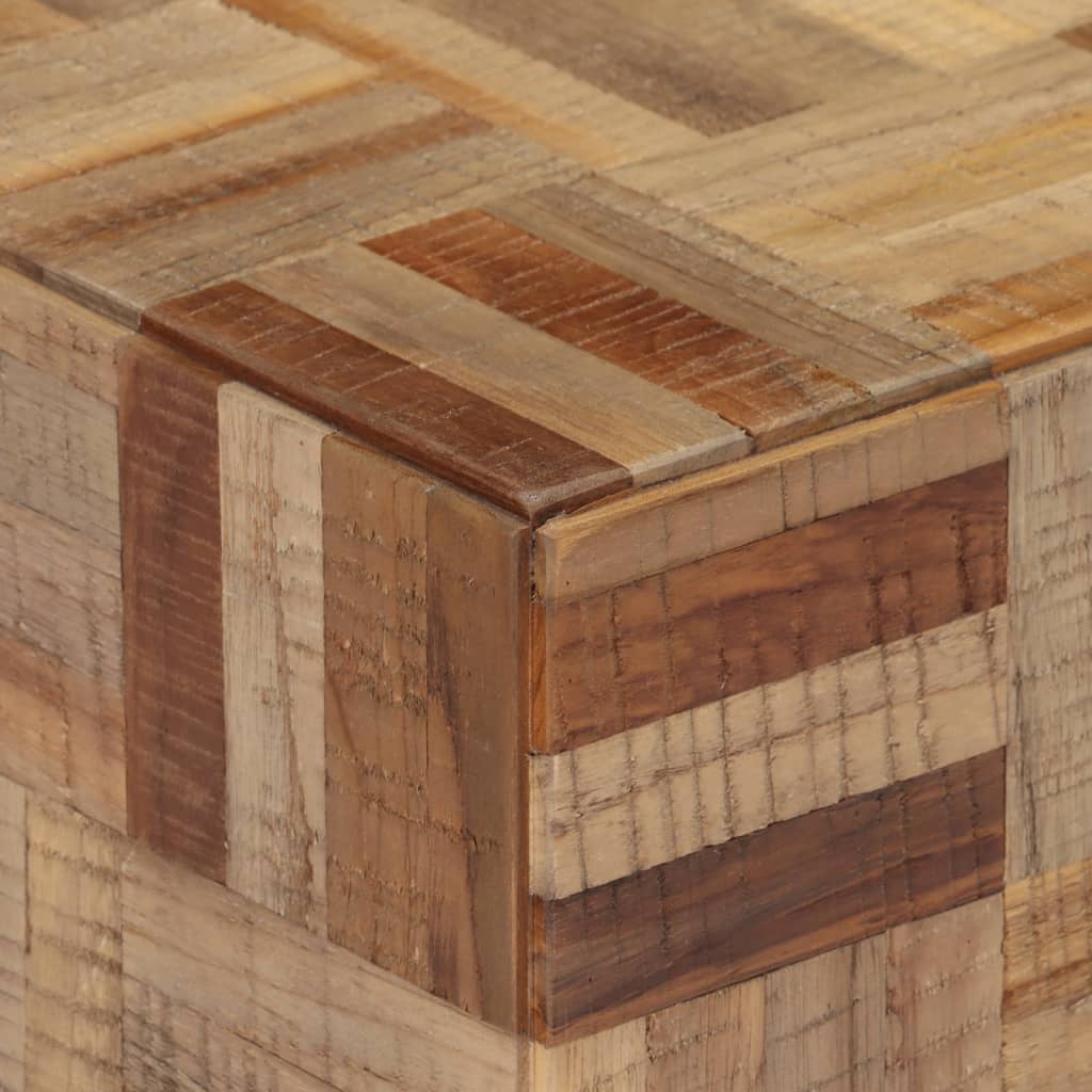 sofabord 55x55x40 cm massivt genbrugsteak grå