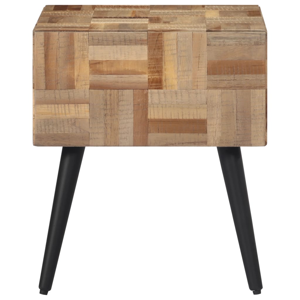 sidebord 40x40x45 cm massivt genbrugsteak